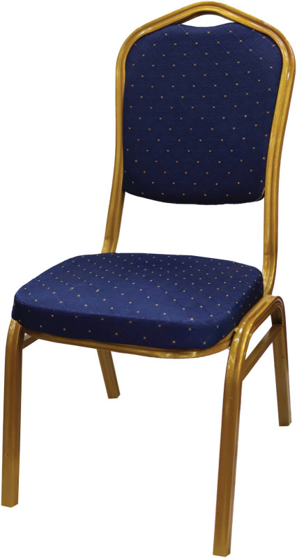 Blue velvet-style banquet chair